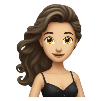 a brunette with long hair who dances ballroom dancing sticker