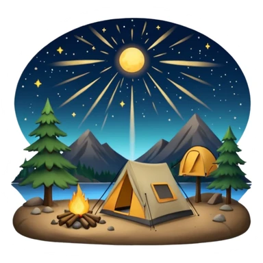 camping with meteor shower sticker