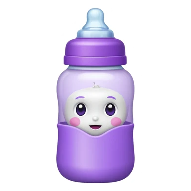 baby bottle white and purple sticker