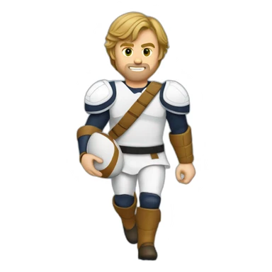 Luke Skywalker jouant au rugby sticker