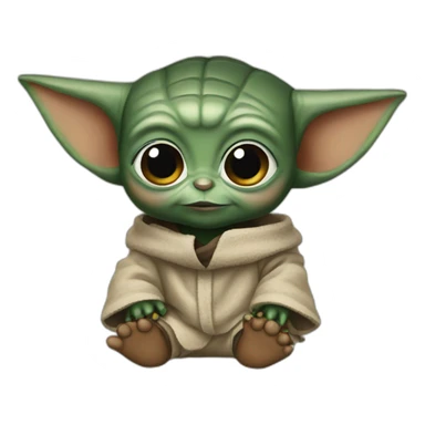 Black baby yoda sticker