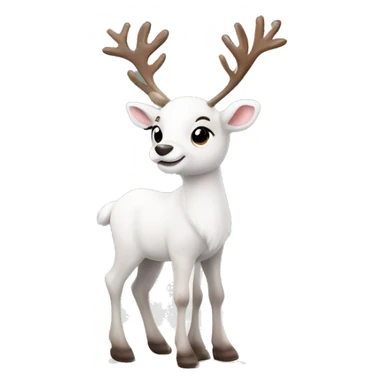 A sweet baby reindeer in white. Christmas time sticker