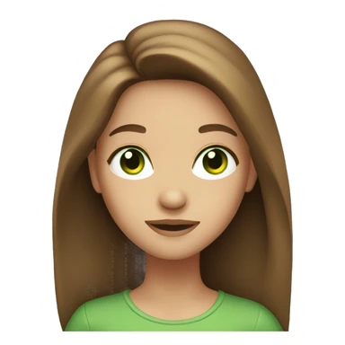 girl with long brown hair and green eyes sticker