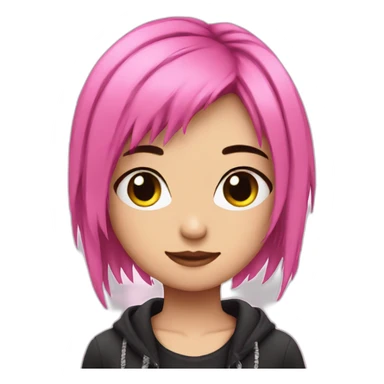 Emo girl with pink streak in her hair sticker