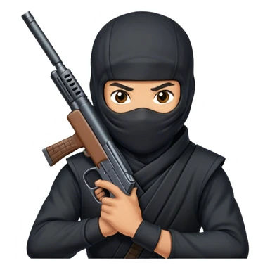 ninja holding a gun sticker
