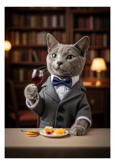 кот с бокалом вина в лапе sticker