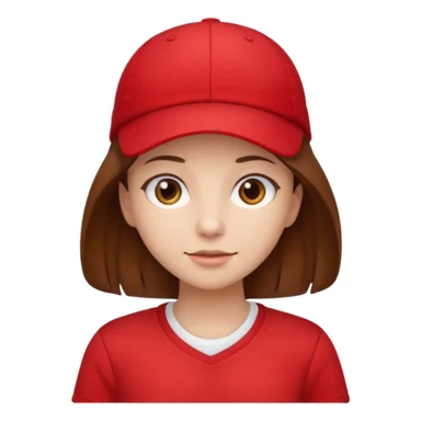red tennis hat and red tshirt girl brown haired sticker