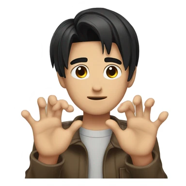 levi ackerman making a heart with hands sticker