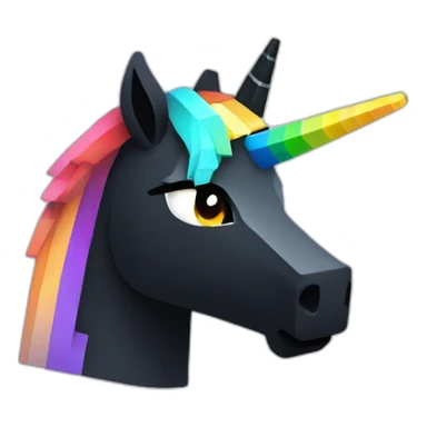 Minecraft Rainbow Black Unicorn Head With Diamond Horn sticker