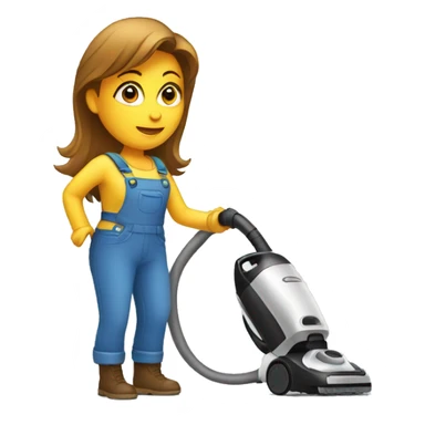 woman looking into vacuum cleaner sticker