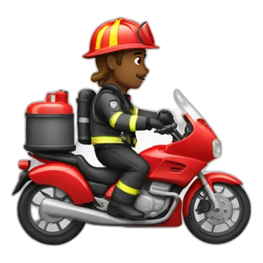 firefighter and motorcycle rider sticker