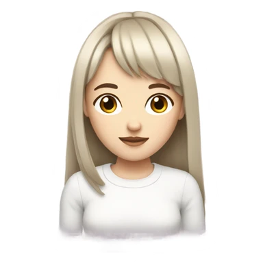 white brunette with bangs kawaii sticker