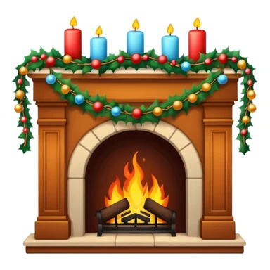 christmas fireplace sticker