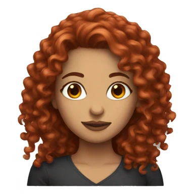 woman with red, long and curly hair and hazel eyes sticker