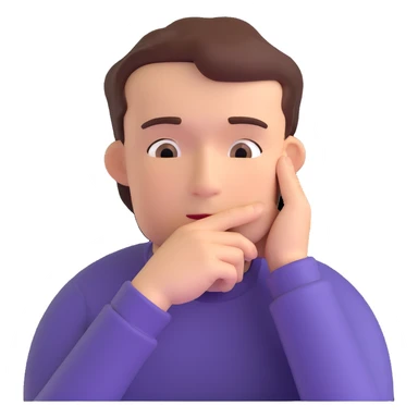 thinking face, hand on chin sticker