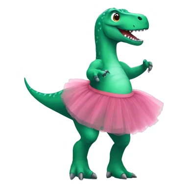A dinosaur wearing a tutu sticker