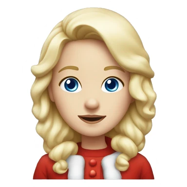 Girl dressed as Santa Claus, blue eyes, blond hair sticker