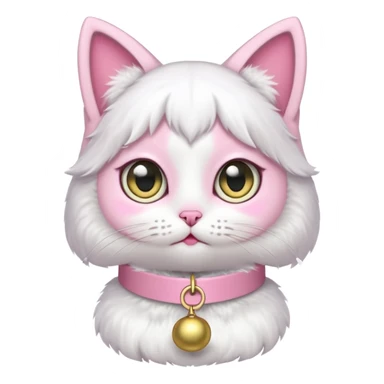 neko with bell pink coller sticker
