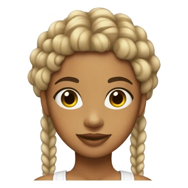 chica con trenzas afro piel blanca sticker