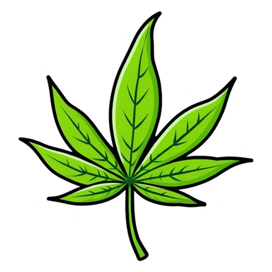 cartoon style marijuana bud sticker