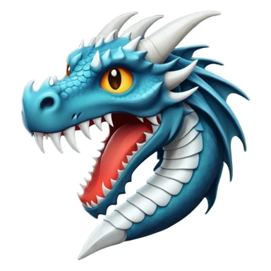 iOS style emoji, minimal dragon fang, dark fantasy object sticker
