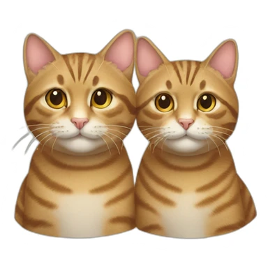 two tabby cats togheter sticker