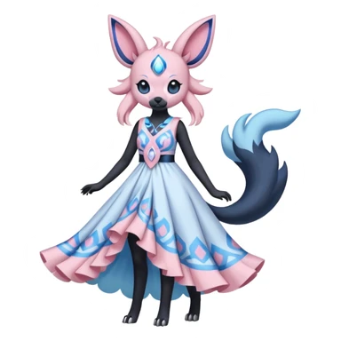 Pastel Absol-Sylveon-Umbreon-fusion (full body) sticker
