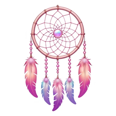 Iridescent pastel pink gradients dreamcatcher sticker
