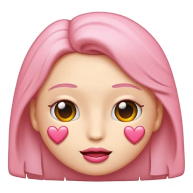 emoji de beijo rosa claro um pouco realista  sticker