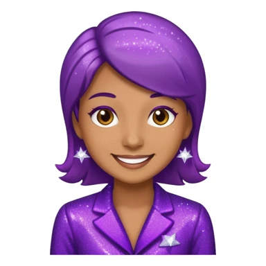 supervisor wearing glitter purple glittery clothes sticker