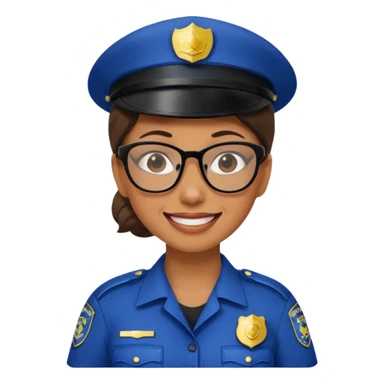 woman police with glasses sticker