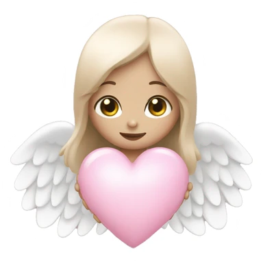 Angel with a light pink heart sticker