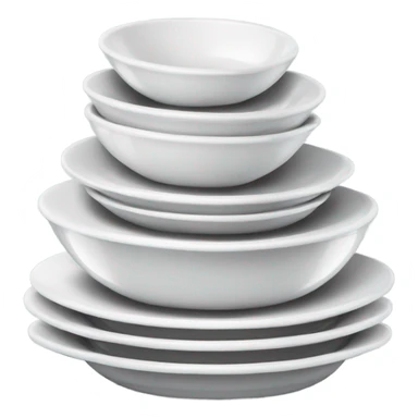 clean stack of dishes with bubbles sticker