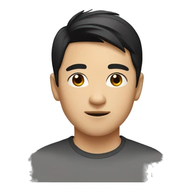 A  young  Asian  man  with  black  hair. sticker
