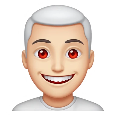 Big smile with bloodshot eyes sticker