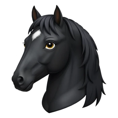 Black freesian horse with kind eyes, all black just the head and neck sticker