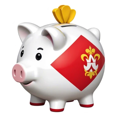 piggy bank in colors of monaco flag sticker