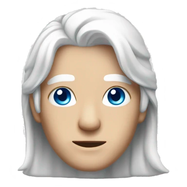 WHITE HAIR YOUND ADULT WITH BLUE SHINING EYES sticker