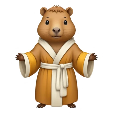capybara in a robe sticker