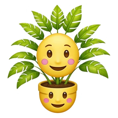 yellow emoji face with palm plant sticker