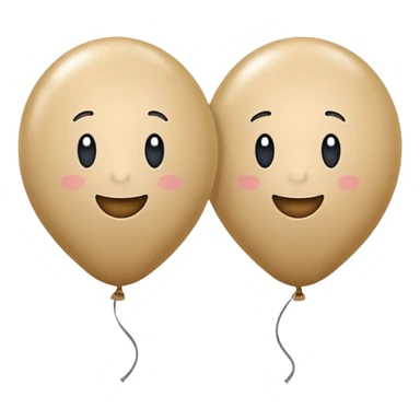 Two beige balloons sticker