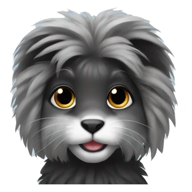 A black lionhead rabbit with eyelashes sticker