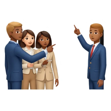 group of people pointing at a digital presentation screnn full of charts and graphs sticker