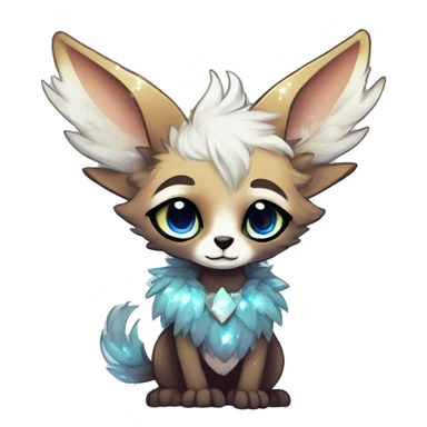 Cool cute Kawaii edgy fantasy animal sparkle fursona Fionbri creature by griffsnuff & LiLaiRa & Falvie full body sticker