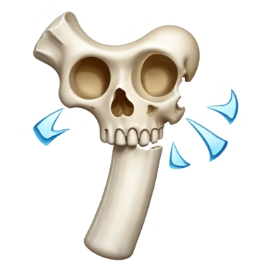 bone broken in half sticker