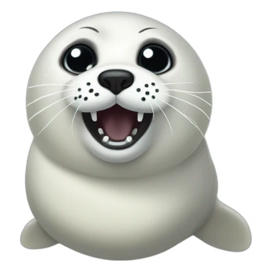 Spooky scary harp seal sticker