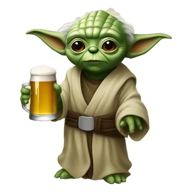 Yoda tomando cerveza sticker