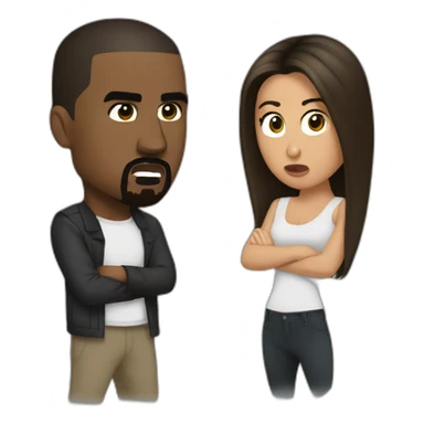 Kanye West and Kim fighting sticker