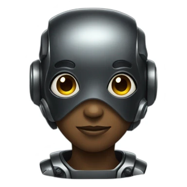 cute black robot sticker