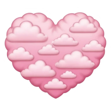 Dreamy pink aesthetic clouds with hearts sticker